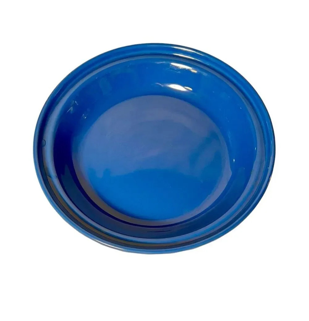 Longaberger Woven Traditions Cornflower Blue Pottery Pie Plate Dish USA Made